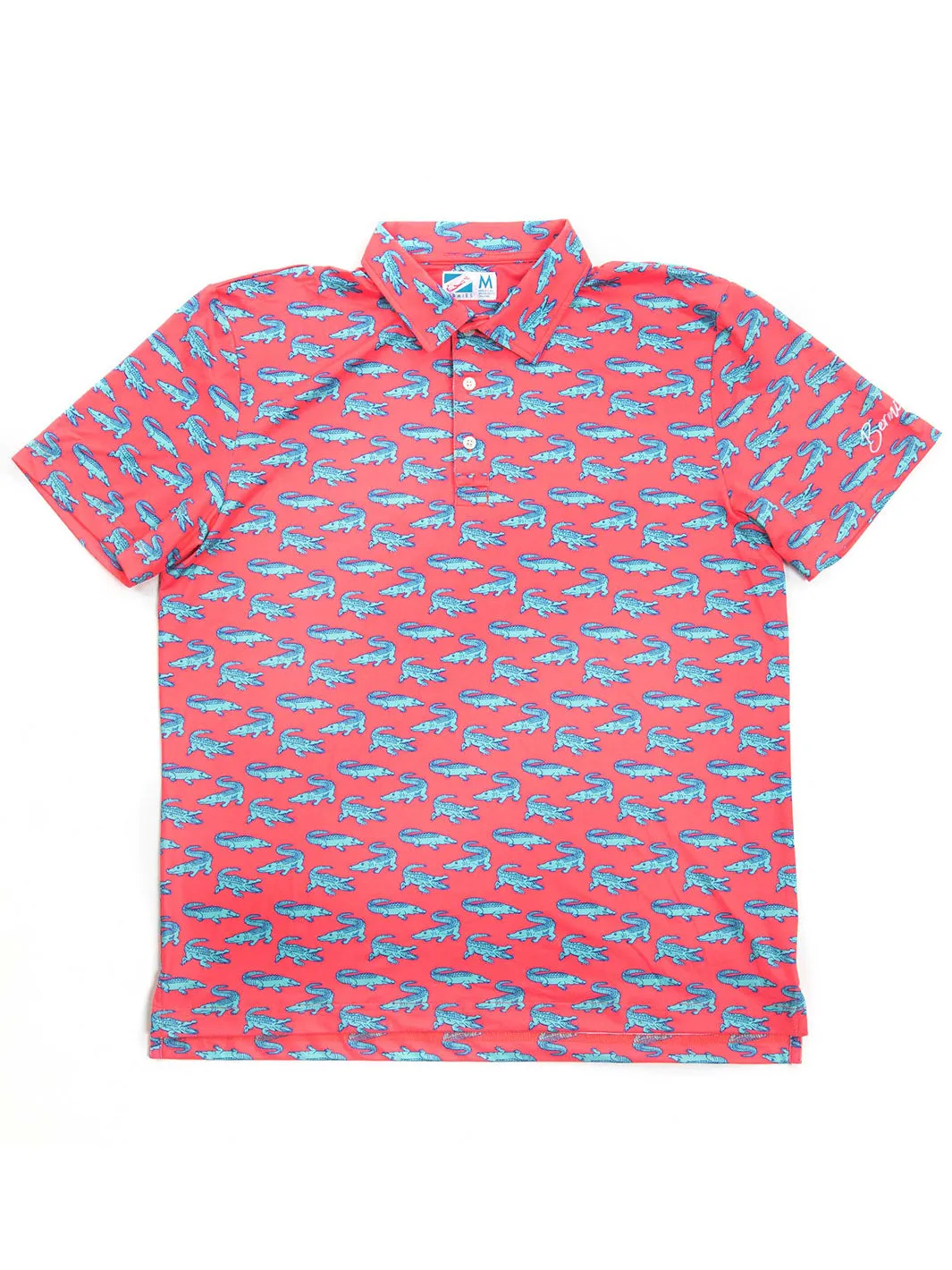 Crocodile Print Golf Polo