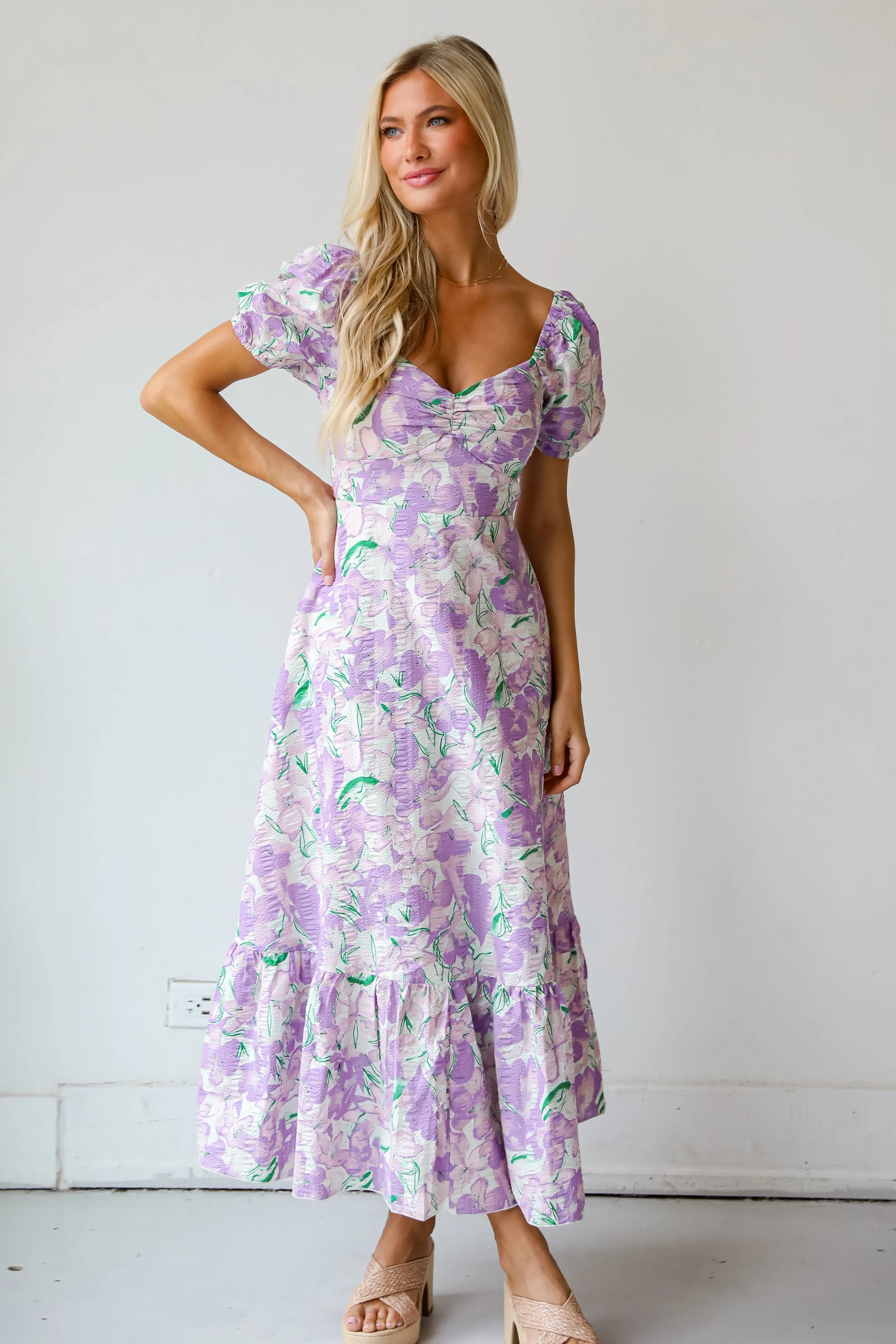 Cutest Sight Lilac Floral Maxi Dress