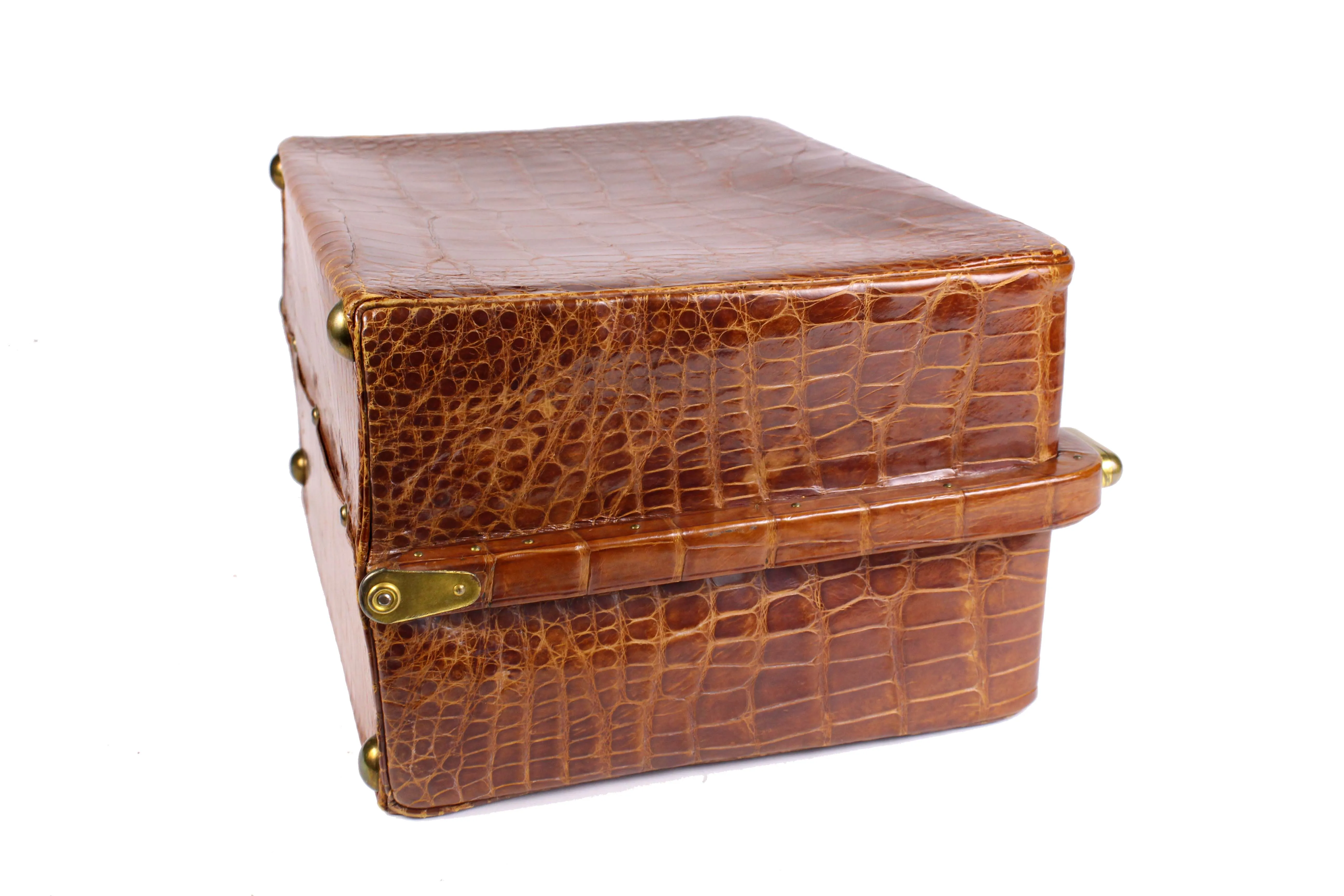 Edwardian crocodile skin vanity case