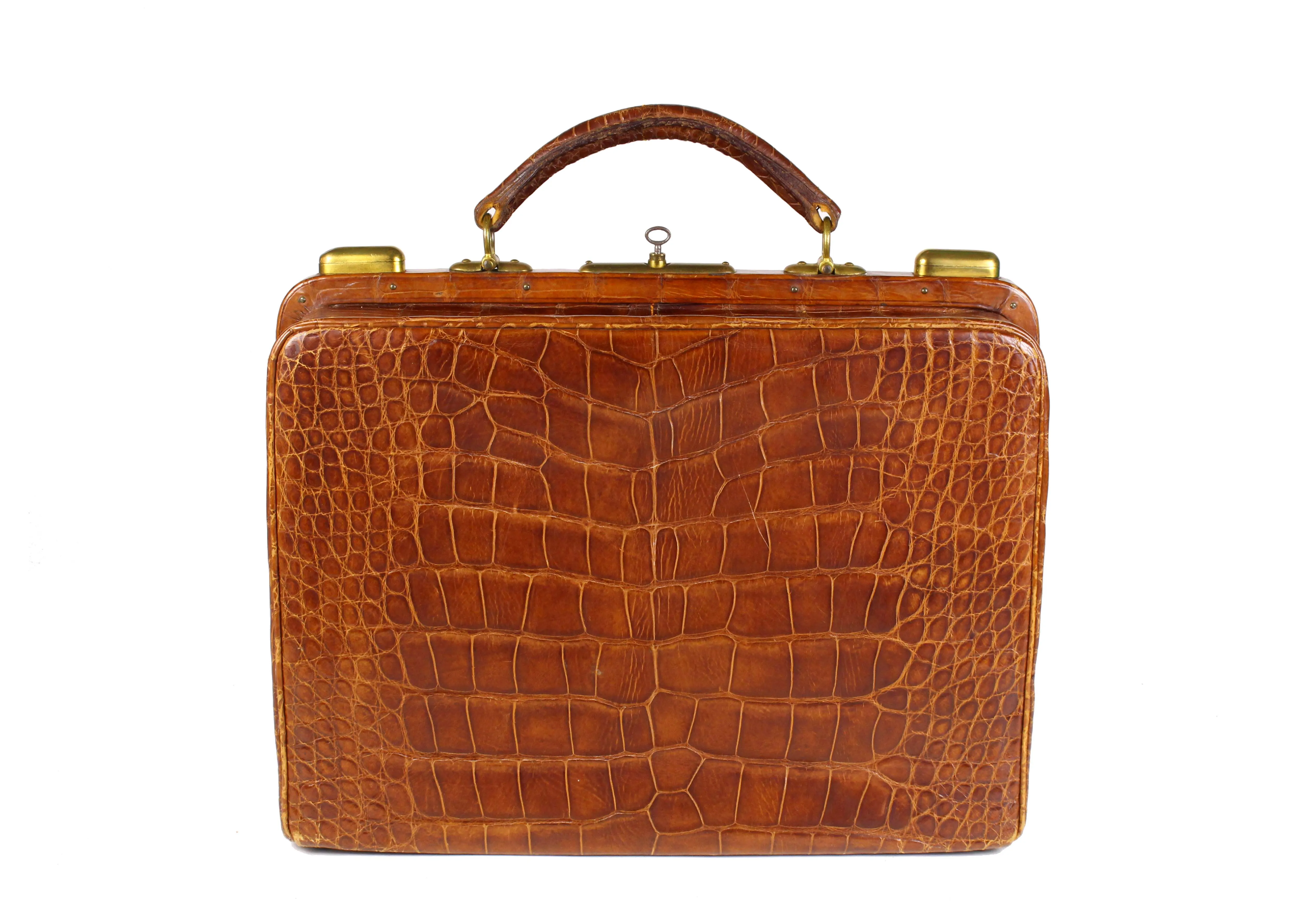 Edwardian crocodile skin vanity case