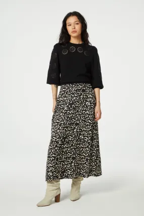 Fabienne Chapot Lydia Skirt-Black Oat Melange