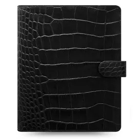 Filofax Classic Croc Print A5 Ebony Leather Organizer Agenda 2024