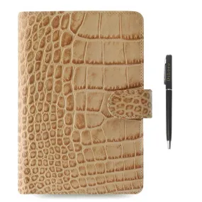 Filofax Classic Croc Print Personal Fawn Leather Organizer Agenda 2024