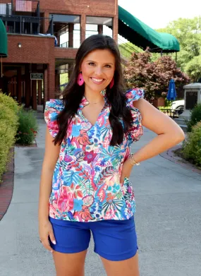 Floral Nirvana Ruffle Top - XS