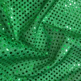 FS585_8 Emerald Poly Jersey 3mm Sequins