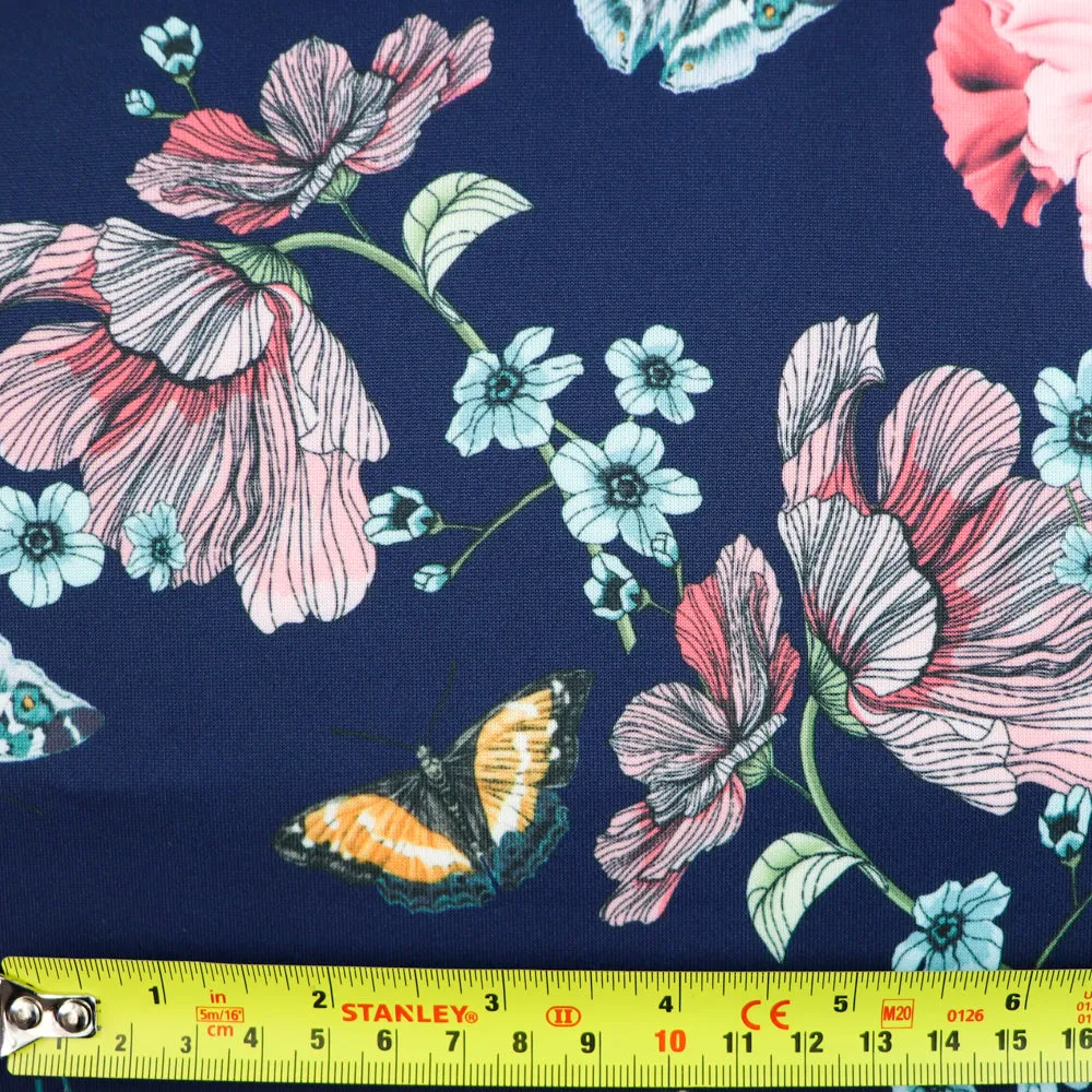 FS830 Black & Navy Floral