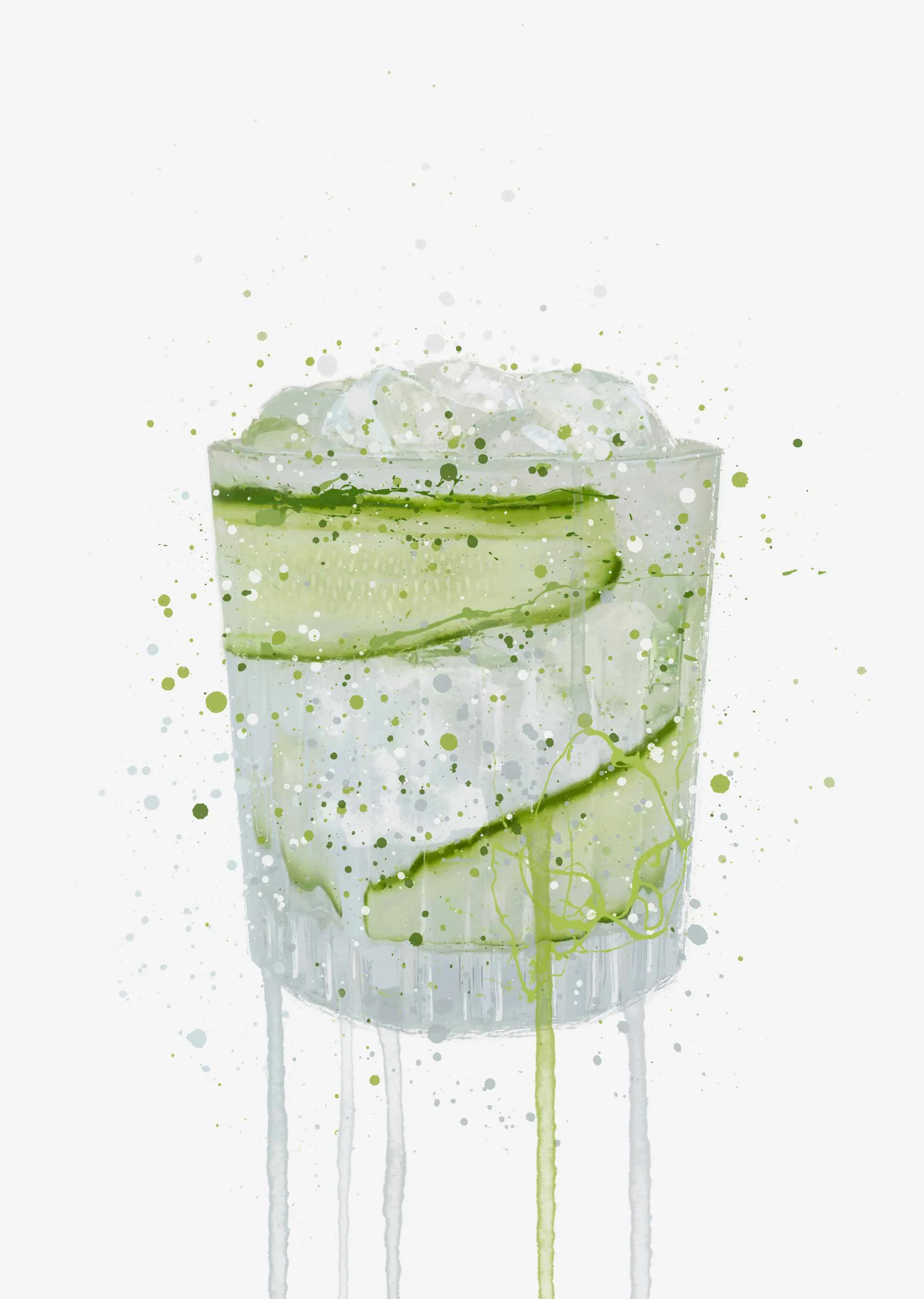 Gin and Tonic 'Cucumber' Wall Art Print