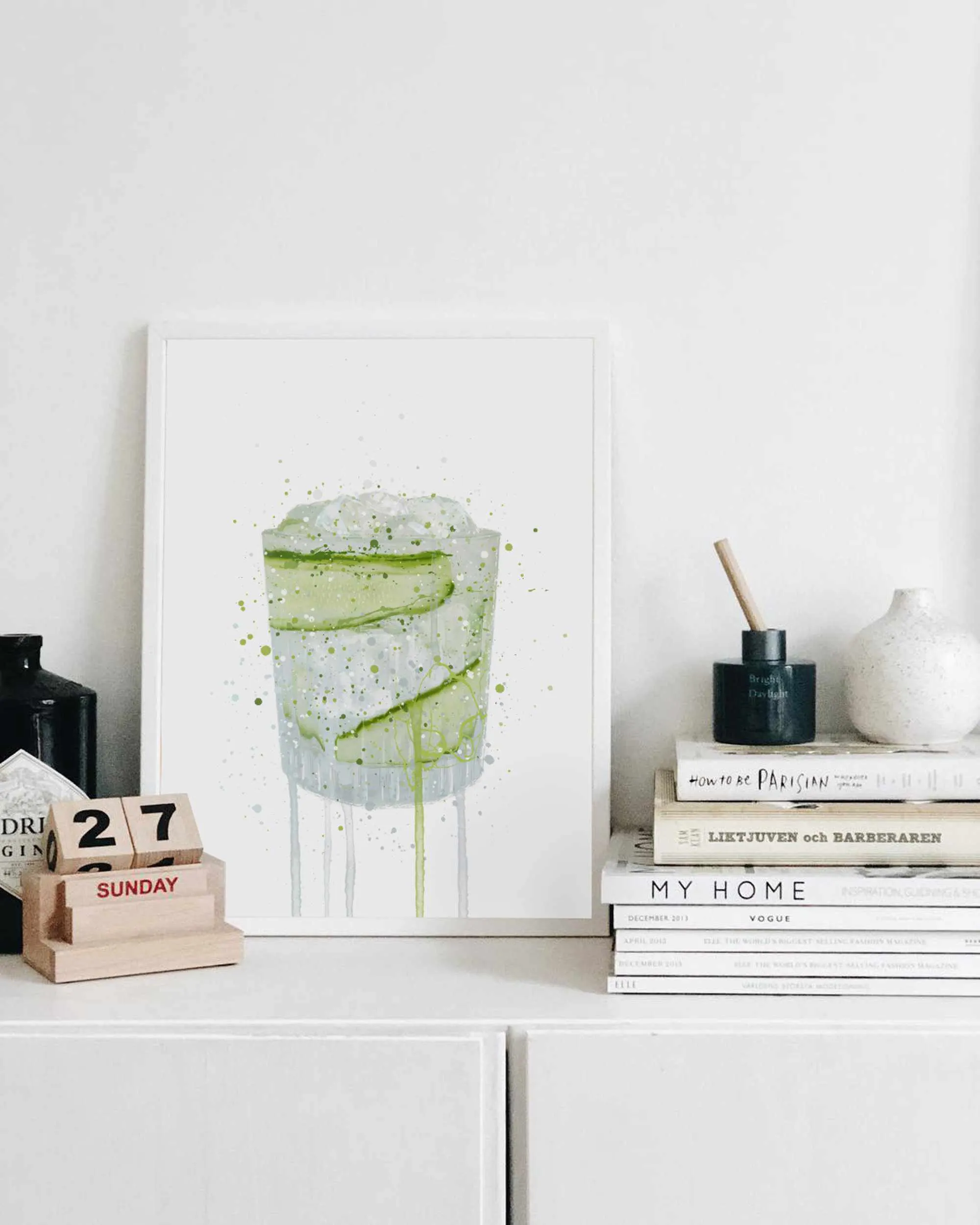 Gin and Tonic 'Cucumber' Wall Art Print