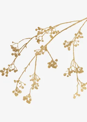 Gold Christmas Berries Wall Art Print , Contemporary and Stylish Christmas Decoration Alternative Xmas Decor