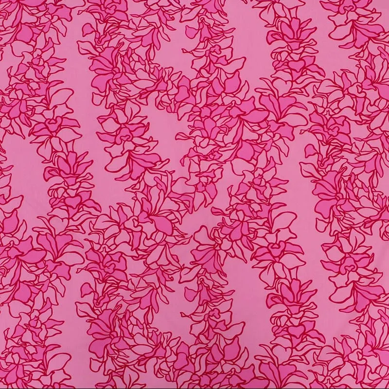 Gorgeous Pink Lei Hawaiian Flower Print Fabric