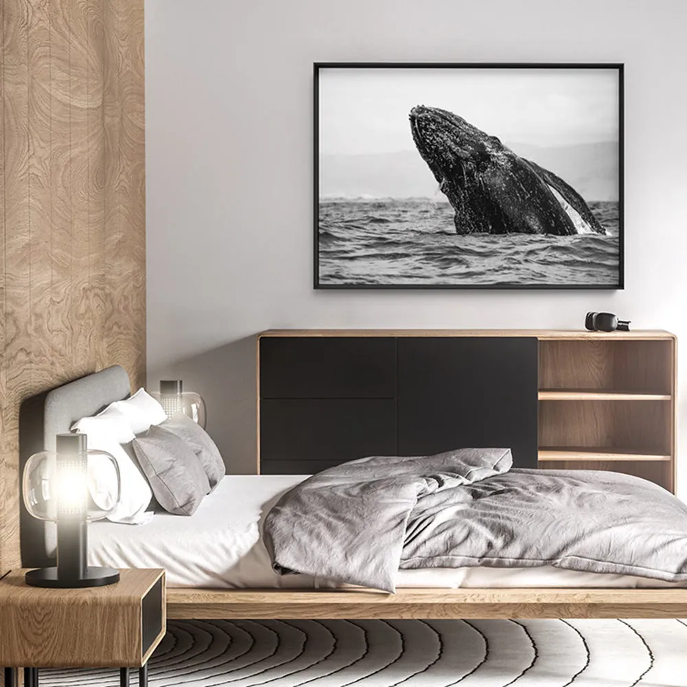 Humpback Whale Breach Landscape - Art Print