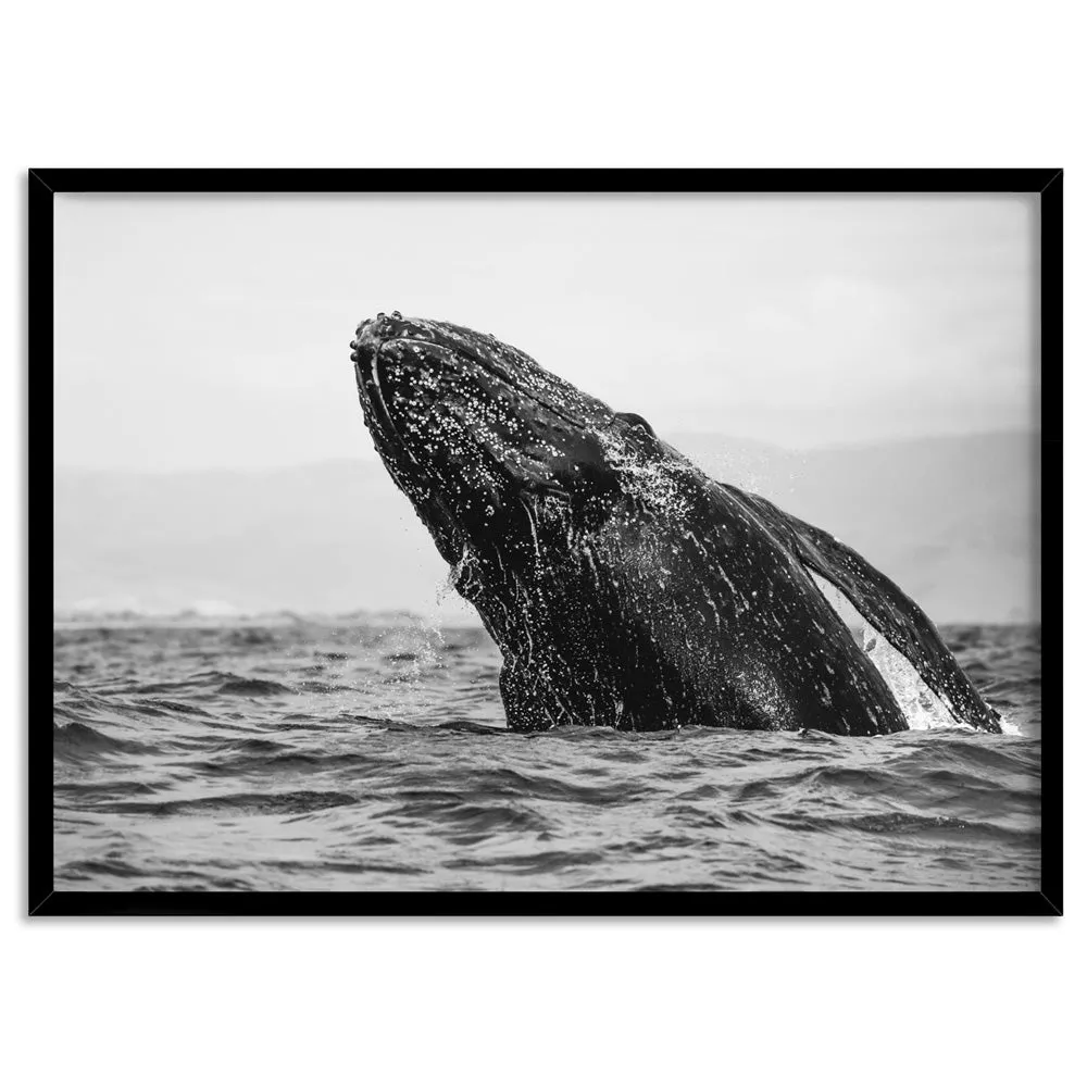 Humpback Whale Breach Landscape - Art Print