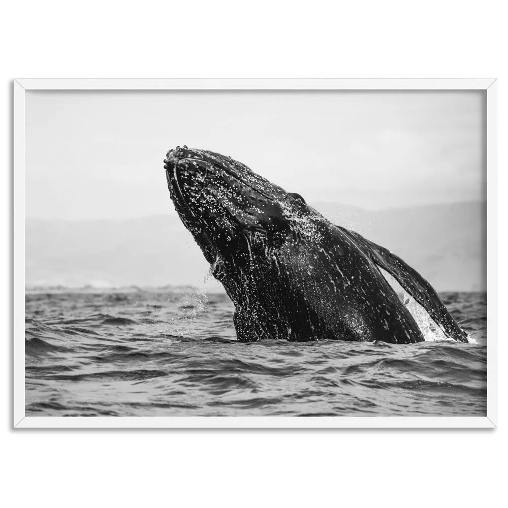 Humpback Whale Breach Landscape - Art Print