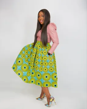 Just Arrived Annie African Print Midi Skirt