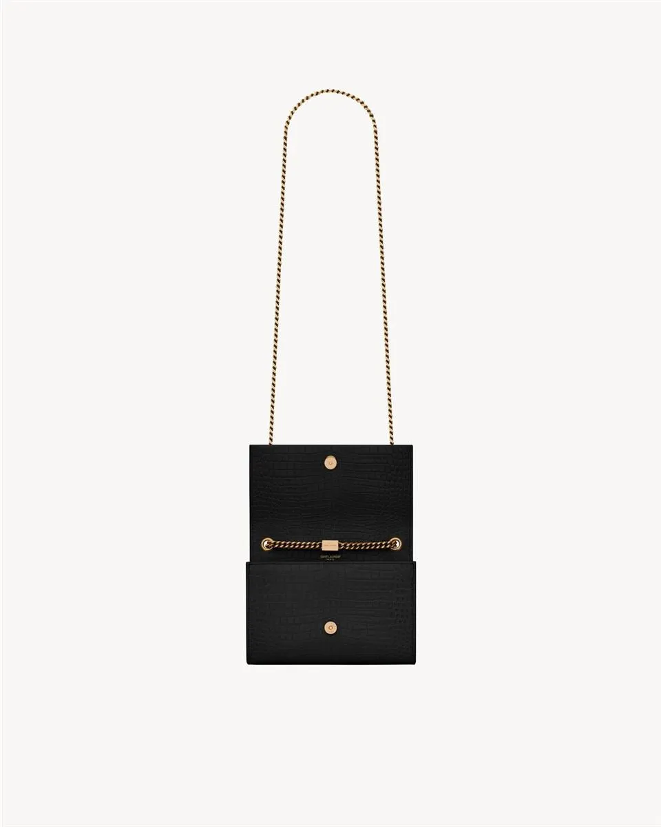 KATE SMALL TASSEL IN CROCODILE-EMBOSSED LEATHER