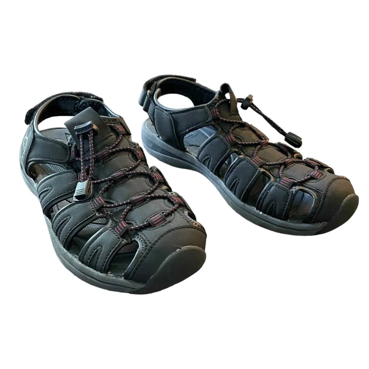 Khombu Comfort Ashley Grayish/Black Strappy Sandal Size 8M