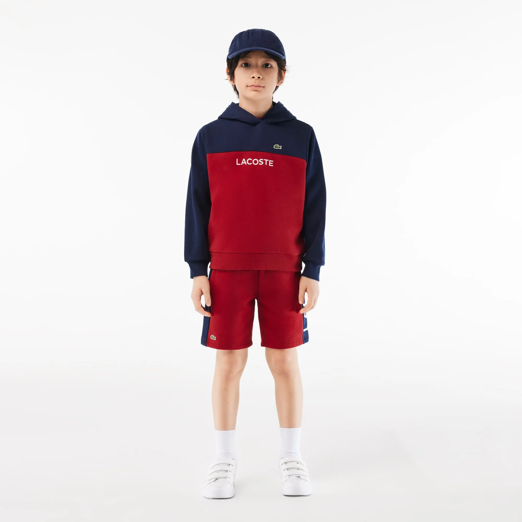 Kids’ Lacoste Colour-Stripe Organic Cotton Shorts