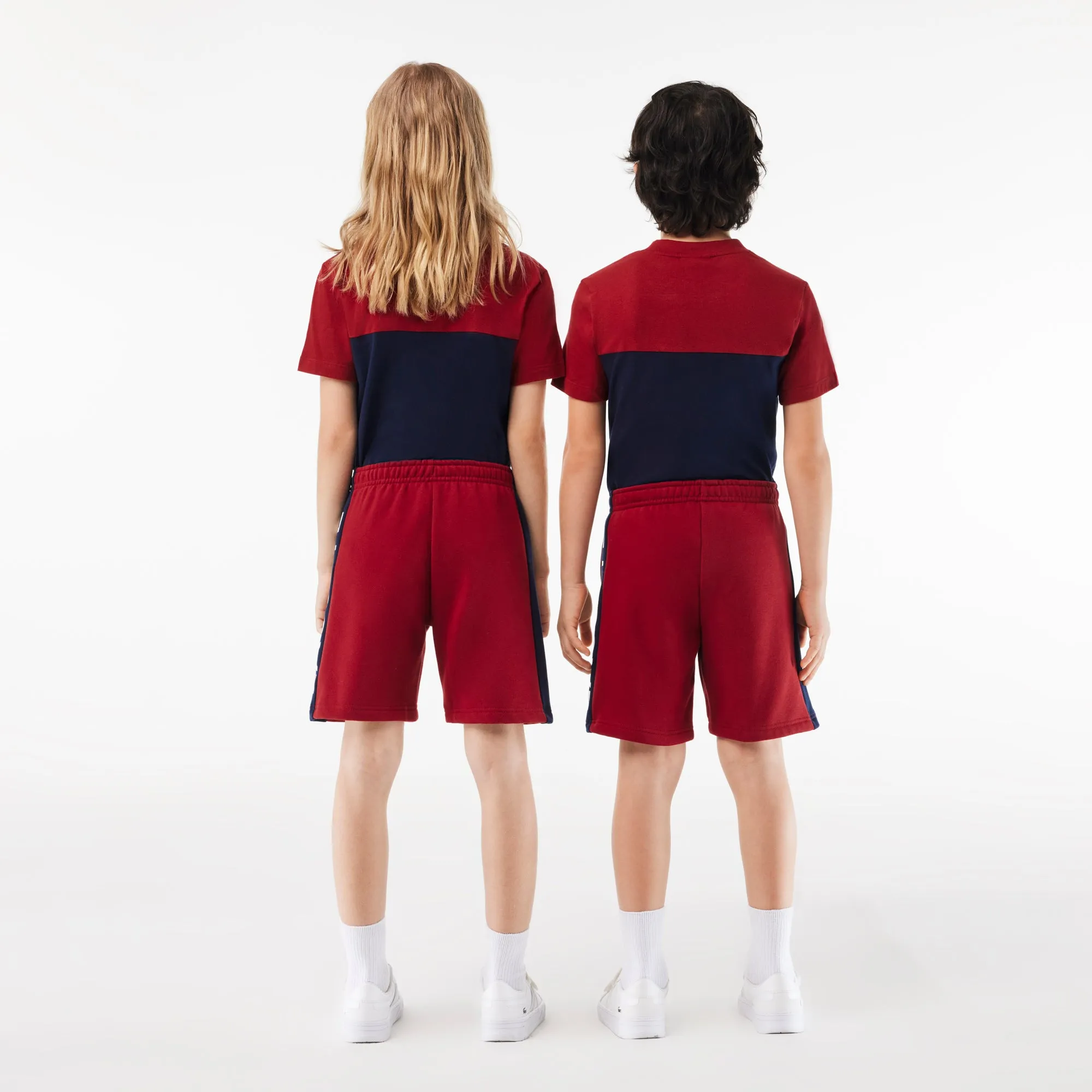 Kids’ Lacoste Colour-Stripe Organic Cotton Shorts