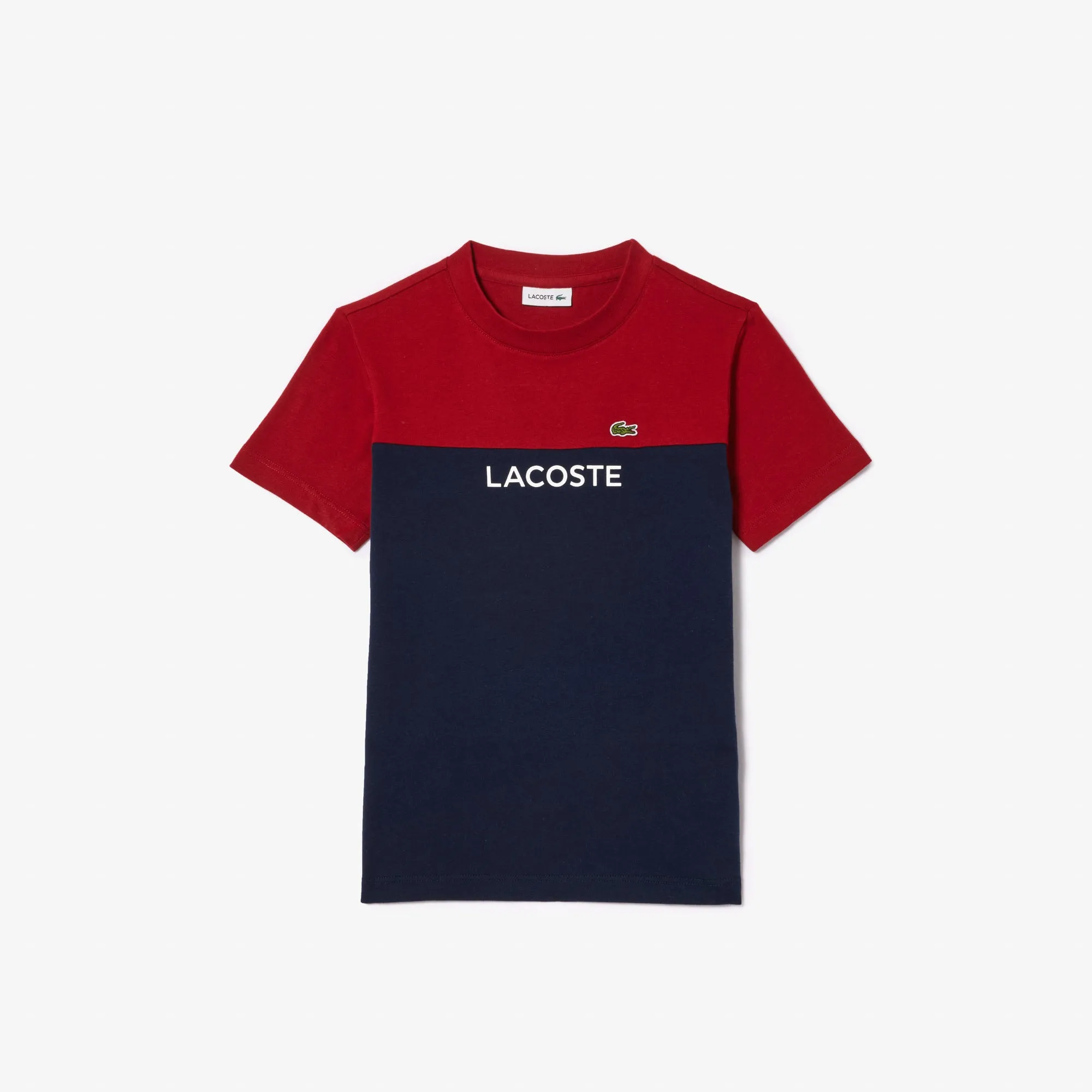 Kids’ Lacoste Colourblock Organic Cotton Jersey T-shirt