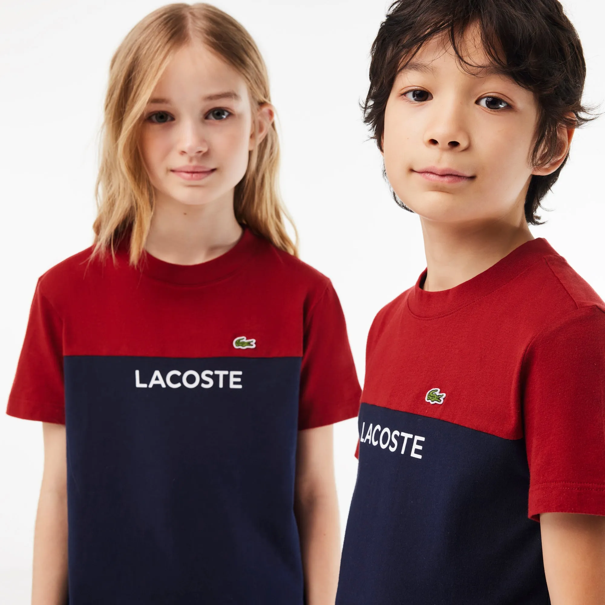 Kids’ Lacoste Colourblock Organic Cotton Jersey T-shirt