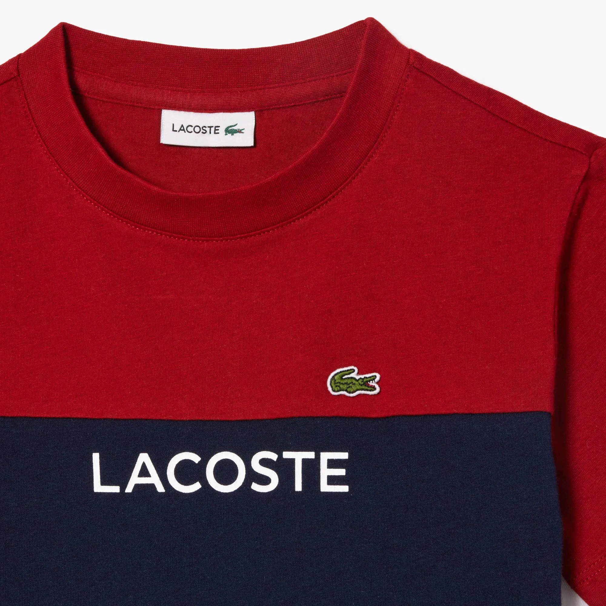 Kids’ Lacoste Colourblock Organic Cotton Jersey T-shirt