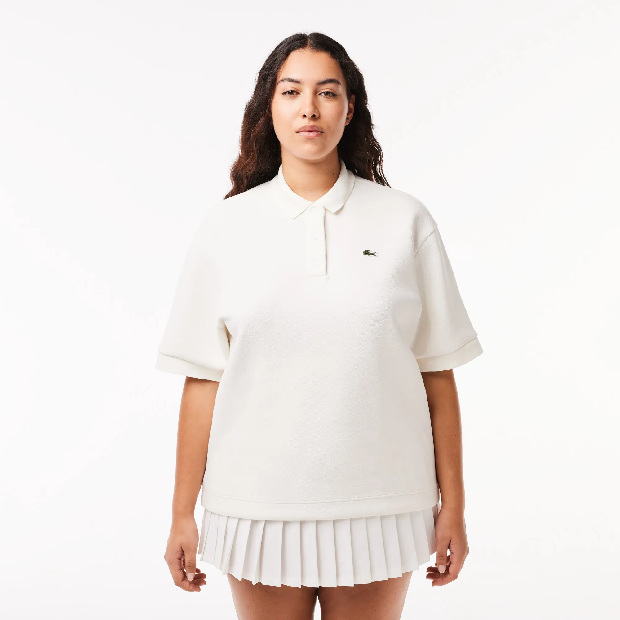 Lacoste Double Sided Cotton Pique Oversized Polo Shirt