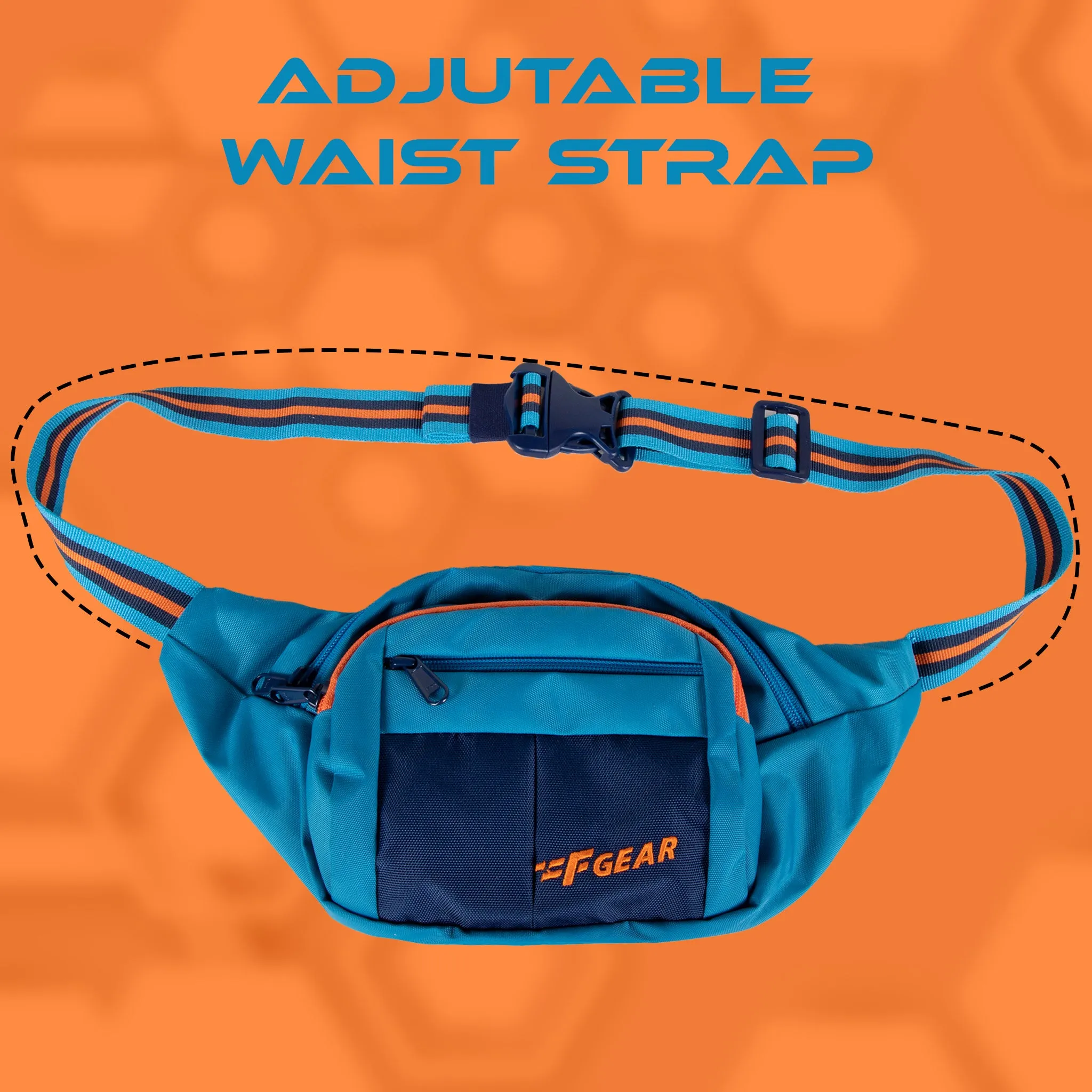 Lattitude Blue Navy Orange Waist Pouch