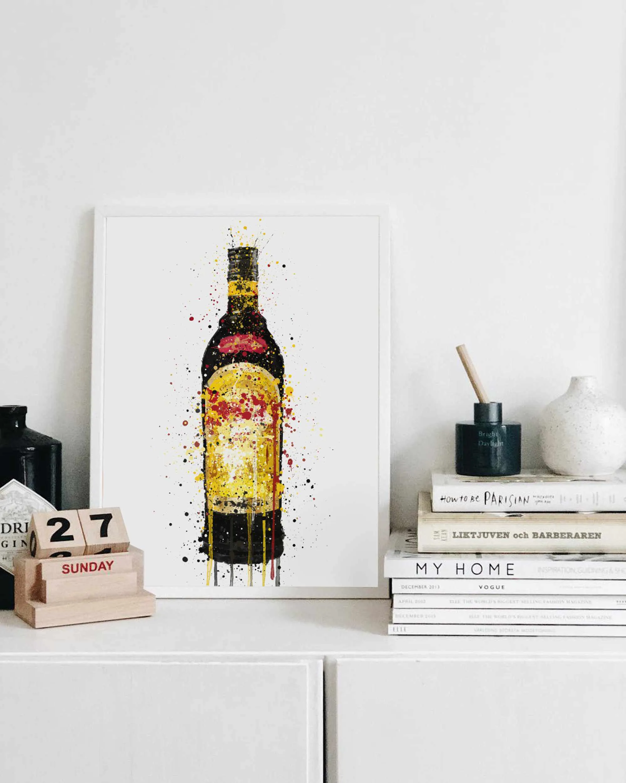 Liqueur Bottle Wall Art Print 'Merchant's Gold'