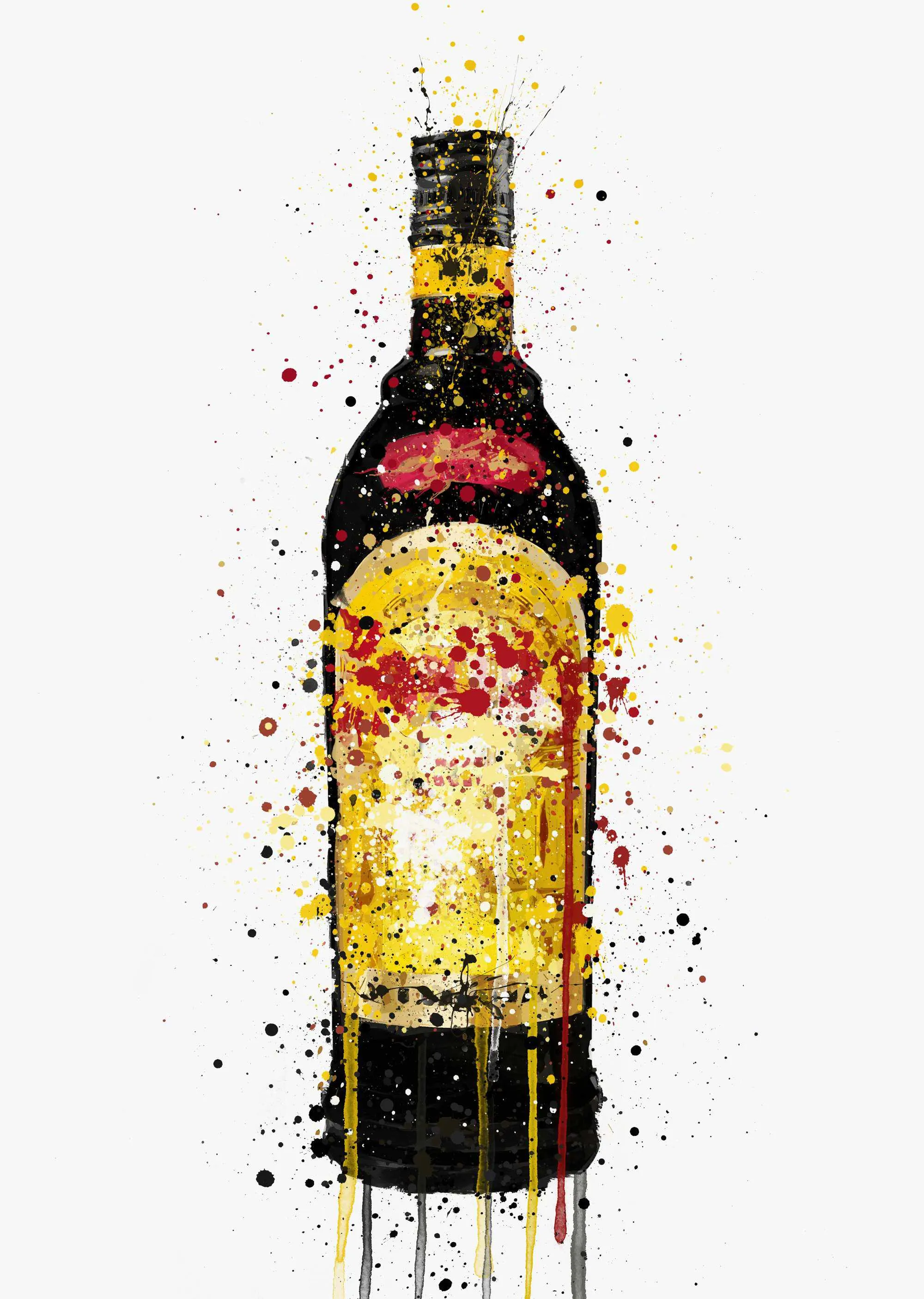 Liqueur Bottle Wall Art Print 'Merchant's Gold'