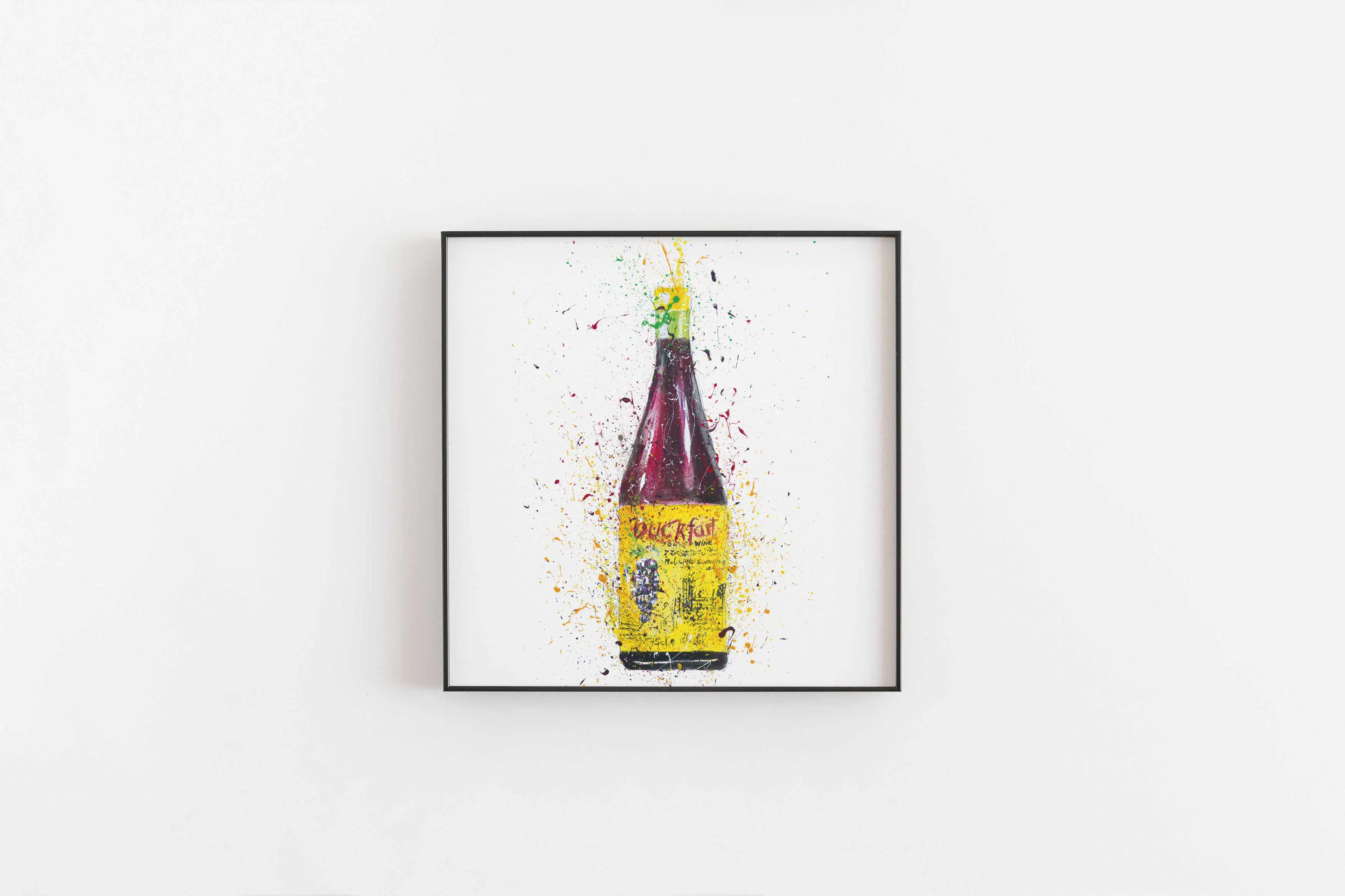 Liquor Bottle Wall Art Print 'Purple Tonic'