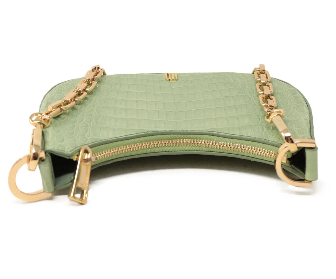 Maria Oliver Mint Green Crocodile Small Mia Bag