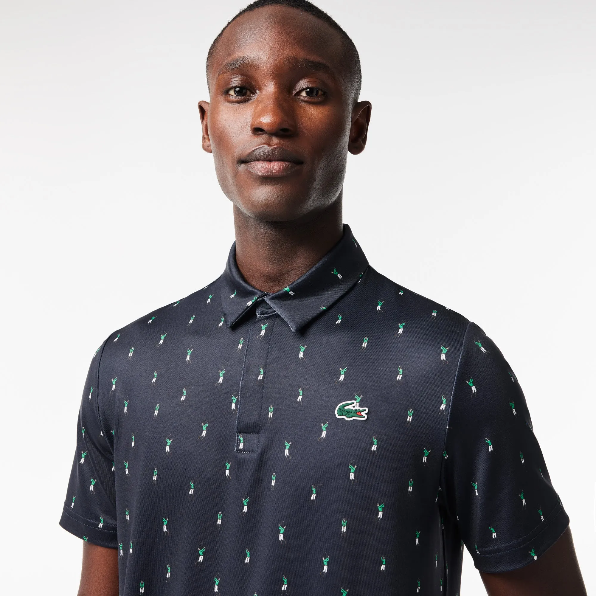 Men’s Lacoste Golf Printed Recycled Polyester Polo Shirt