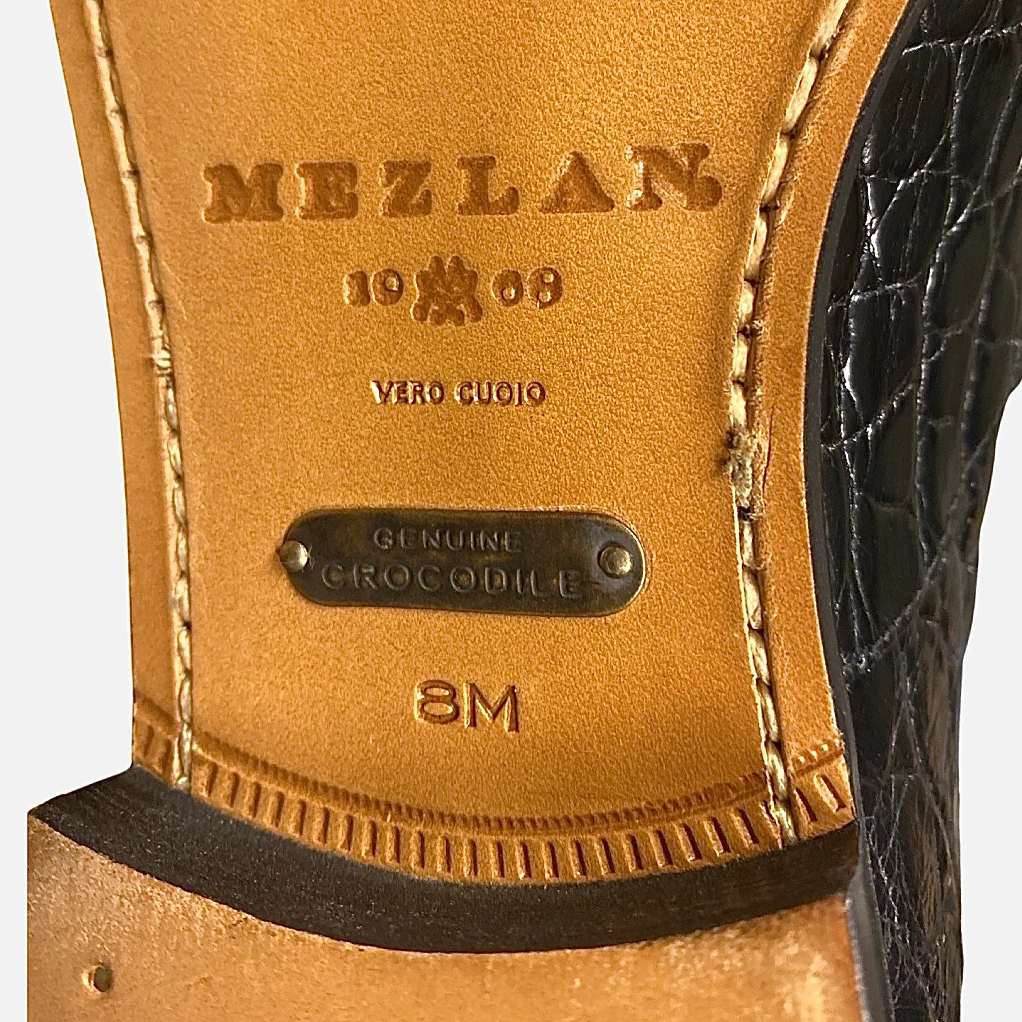 Mezlan Black Genuine Crocodile Penny Loafer - (Style 4993-C)