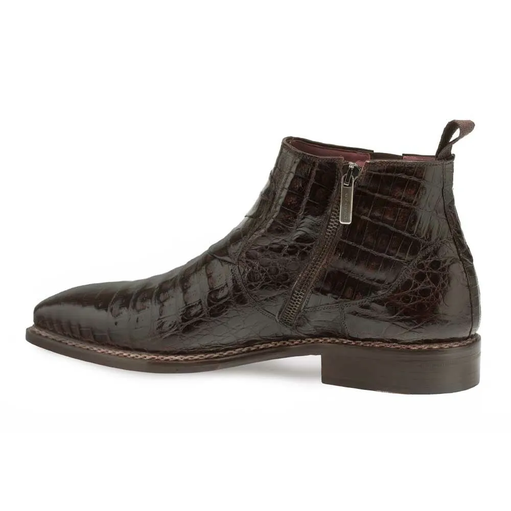 Mezlan Blackmore Brown Genuine Crocodile Plain Toe Mens Boot