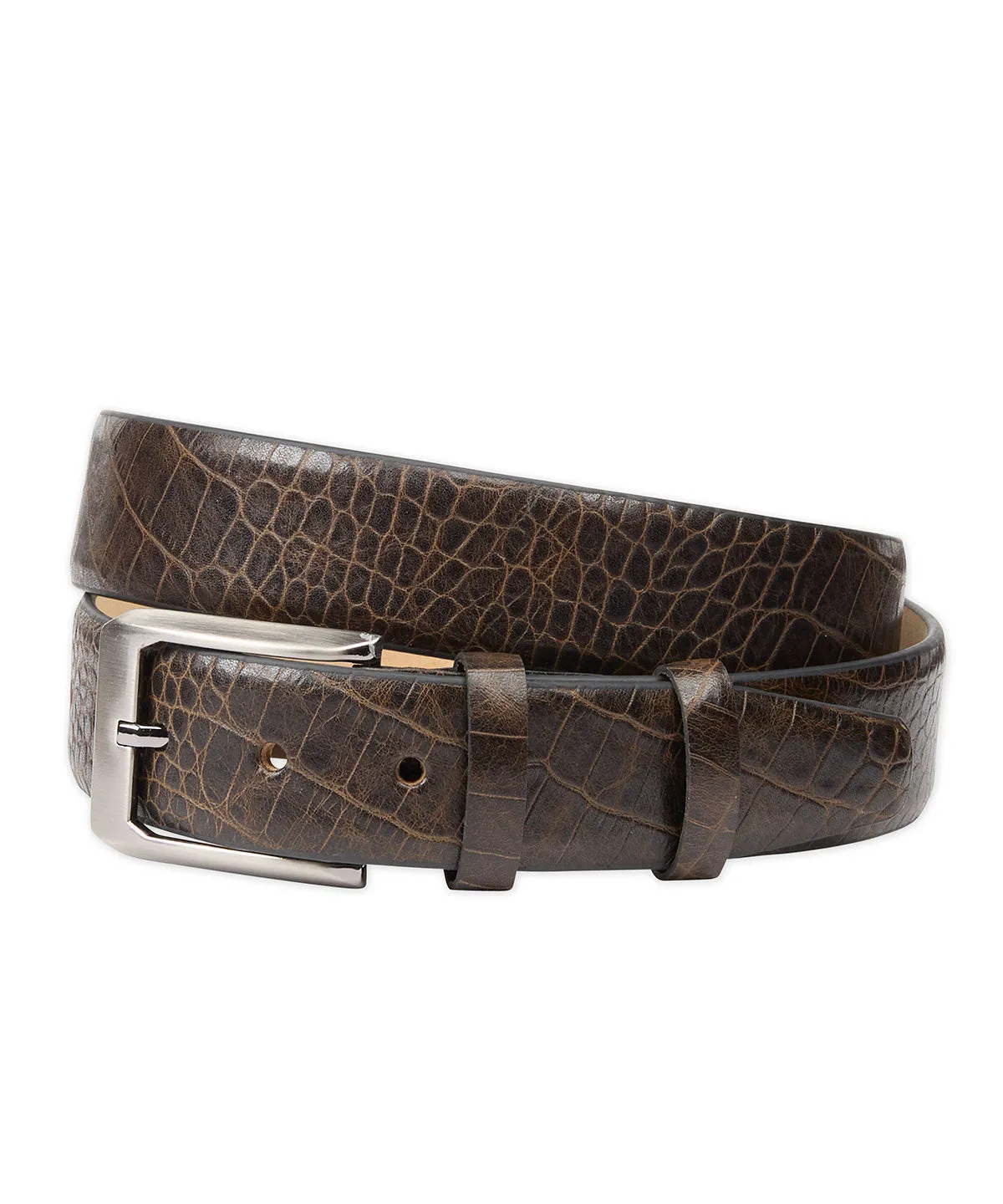 Mock Crocodile Calf Skin Belt