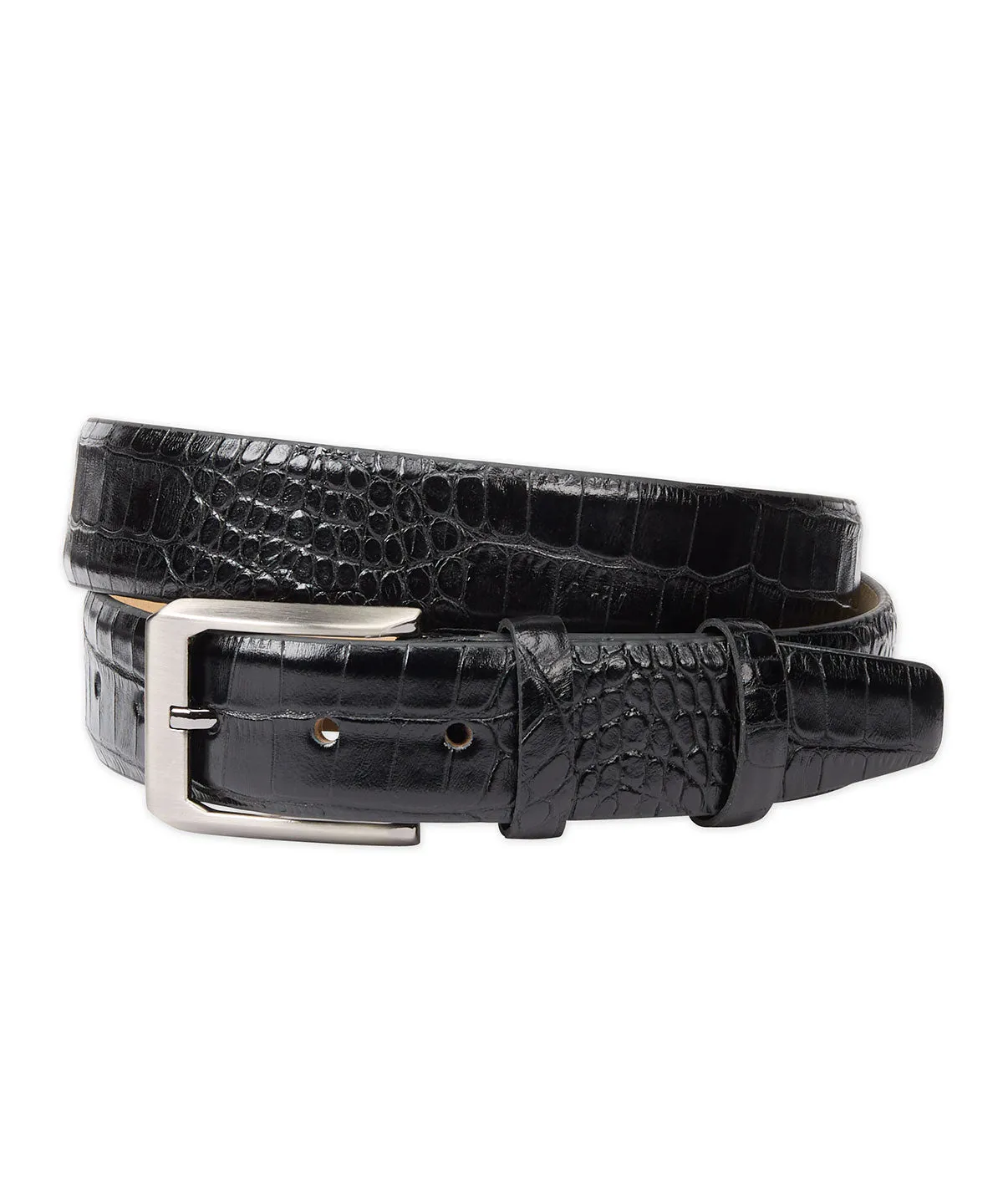 Mock Crocodile Calf Skin Belt