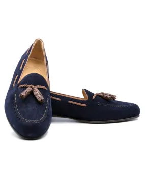 NAPLES Italian Kid Suede with Embossed Crocodile Tassel Loafer