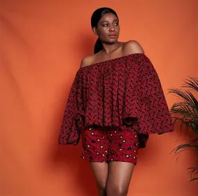 Nnedi Off Shoulder African Print Top/Blouse