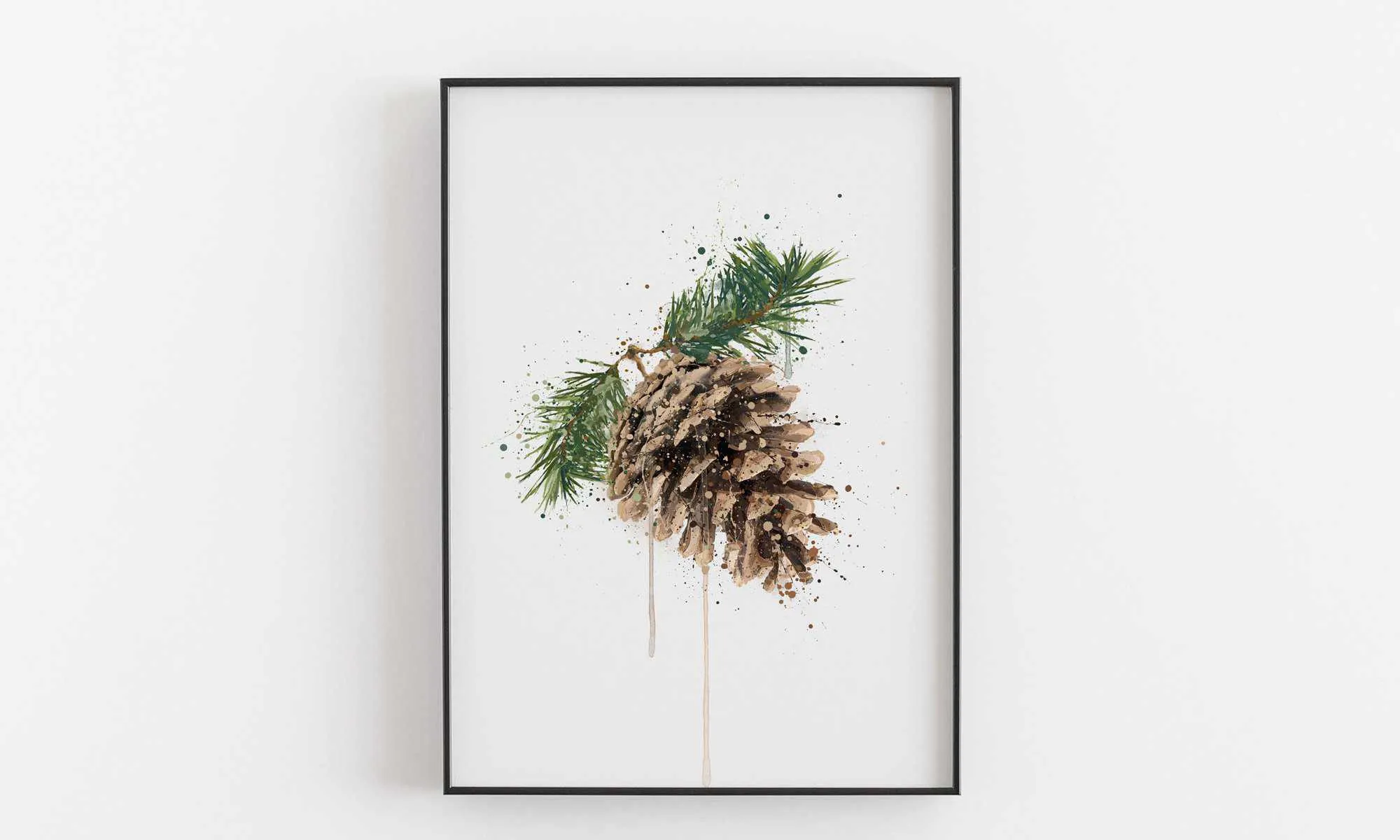 Pinecone Wall Art Print  2.0, Contemporary and Stylish Christmas Decoration Alternative Xmas Decor