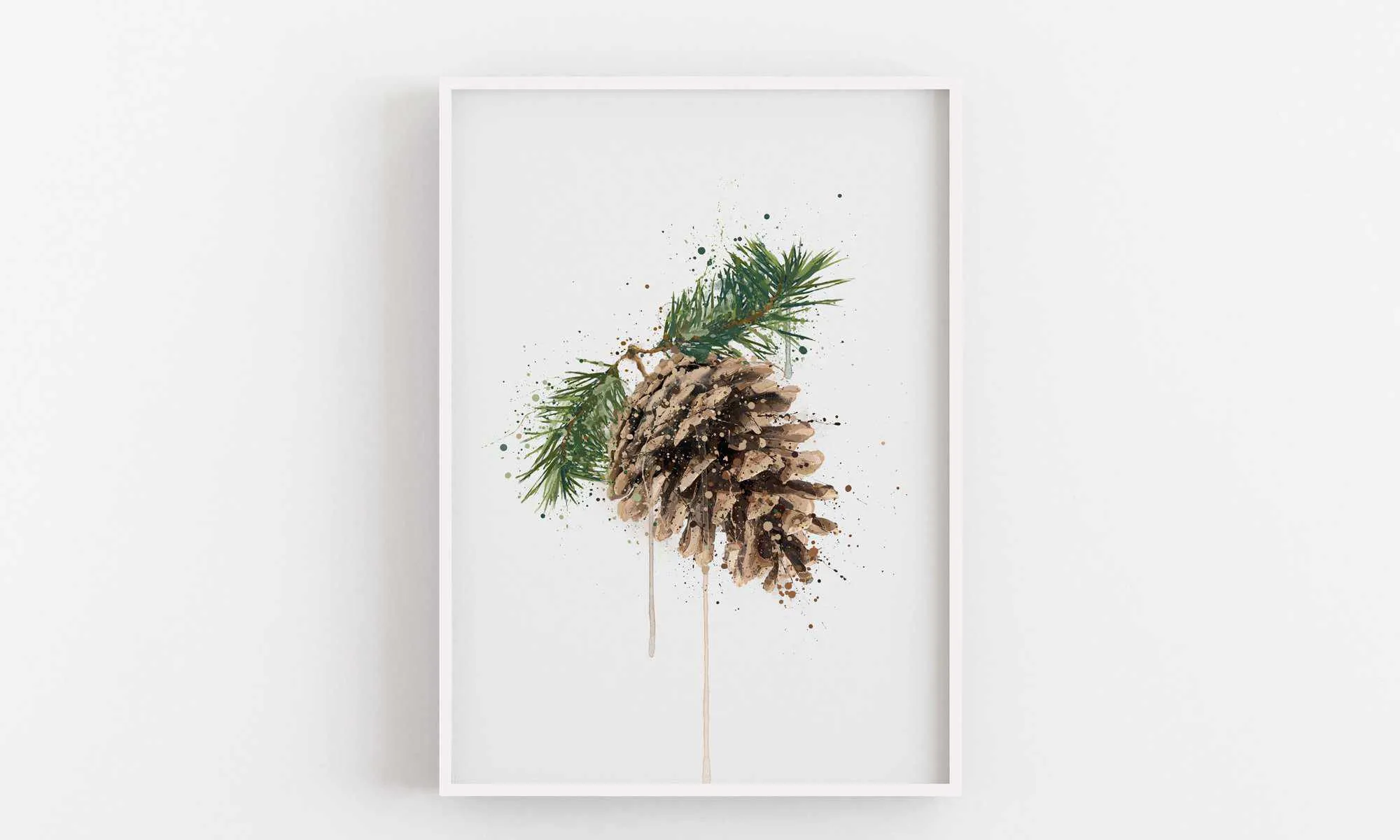 Pinecone Wall Art Print  2.0, Contemporary and Stylish Christmas Decoration Alternative Xmas Decor