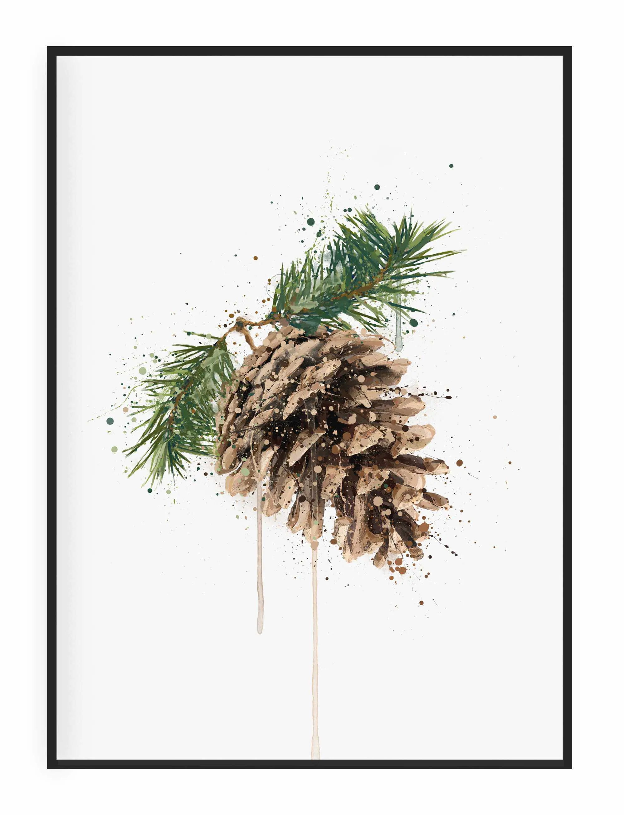 Pinecone Wall Art Print  2.0, Contemporary and Stylish Christmas Decoration Alternative Xmas Decor