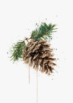 Pinecone Wall Art Print  2.0, Contemporary and Stylish Christmas Decoration Alternative Xmas Decor