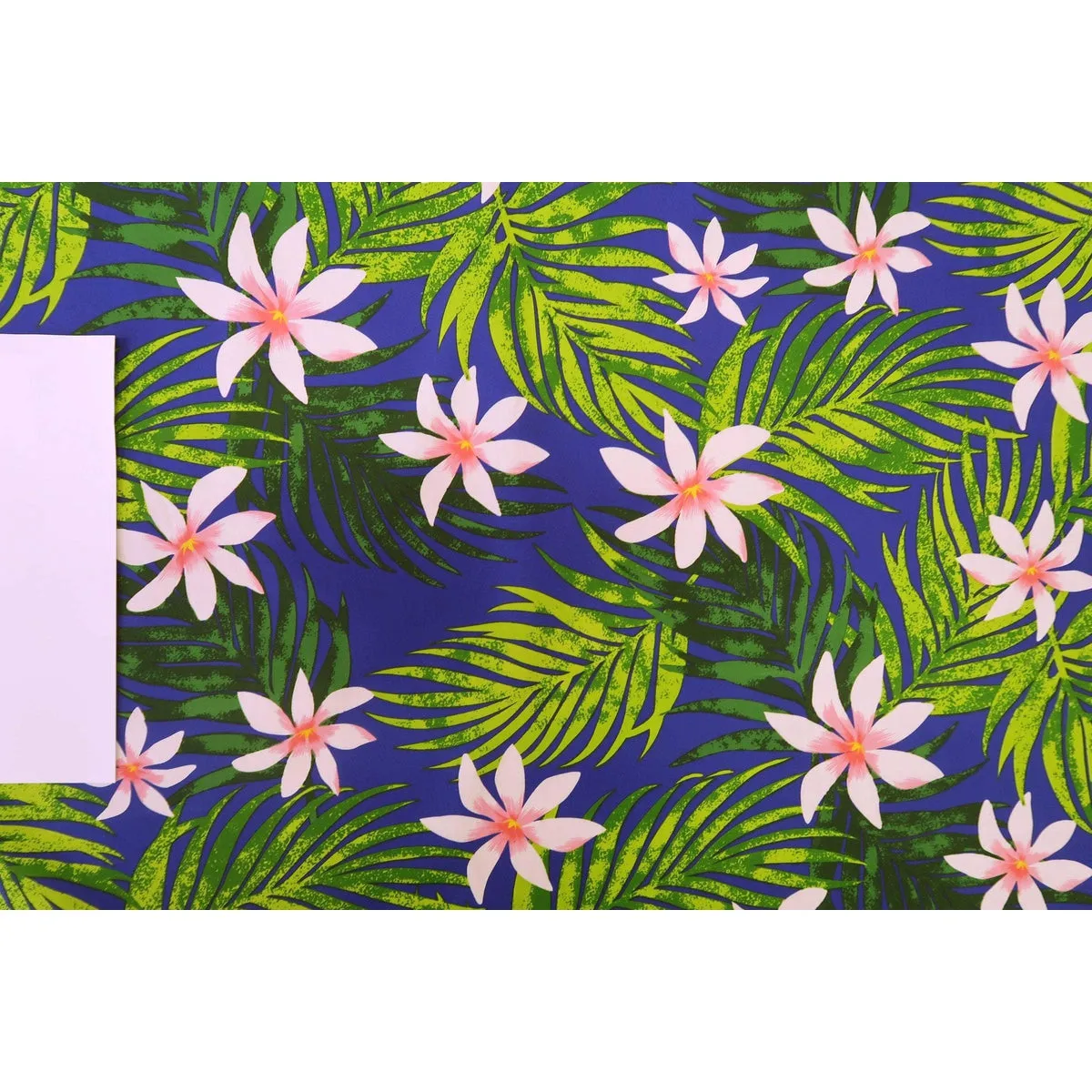 Pink Tiare with Palm Leaf | Royal Blue  BLU-0002C