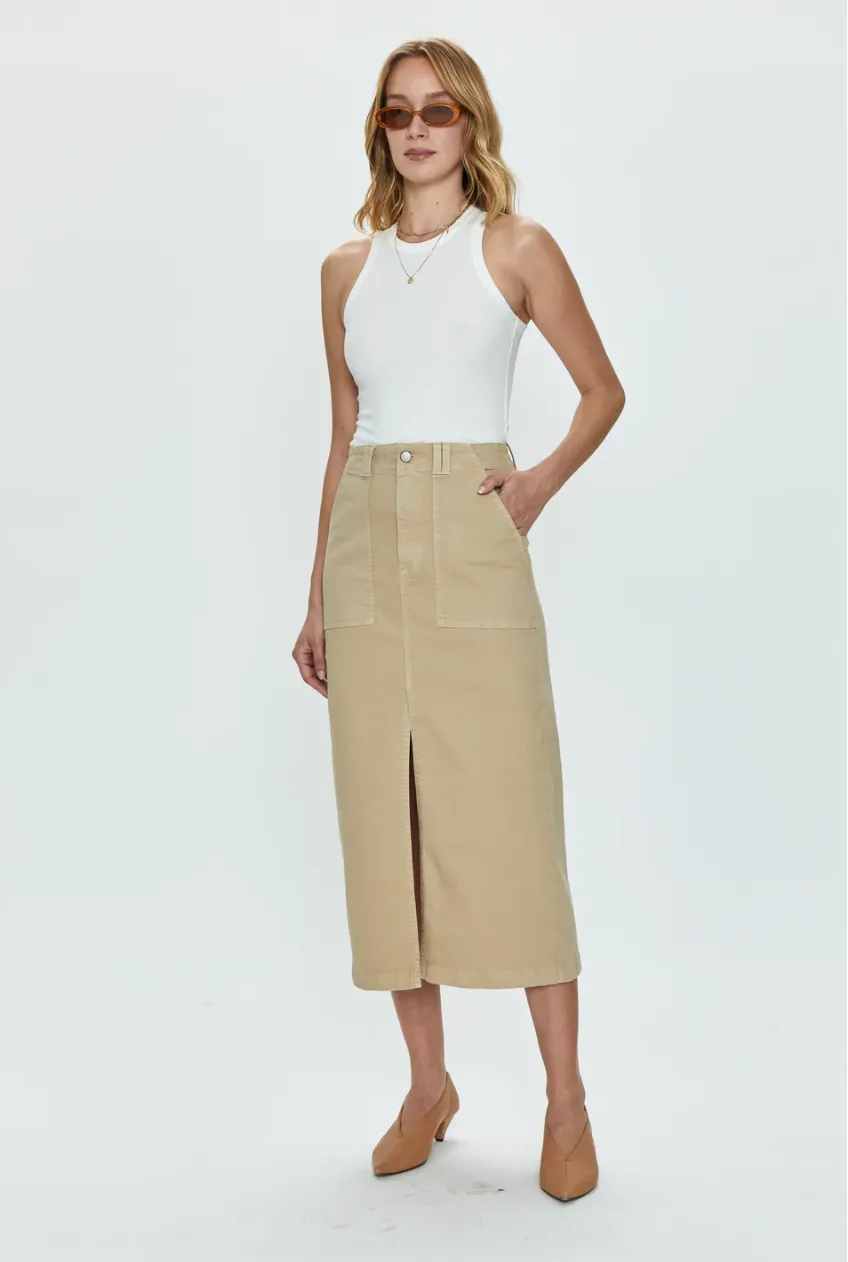 Pistola Pamela High Rise Utility Skirt in Latte