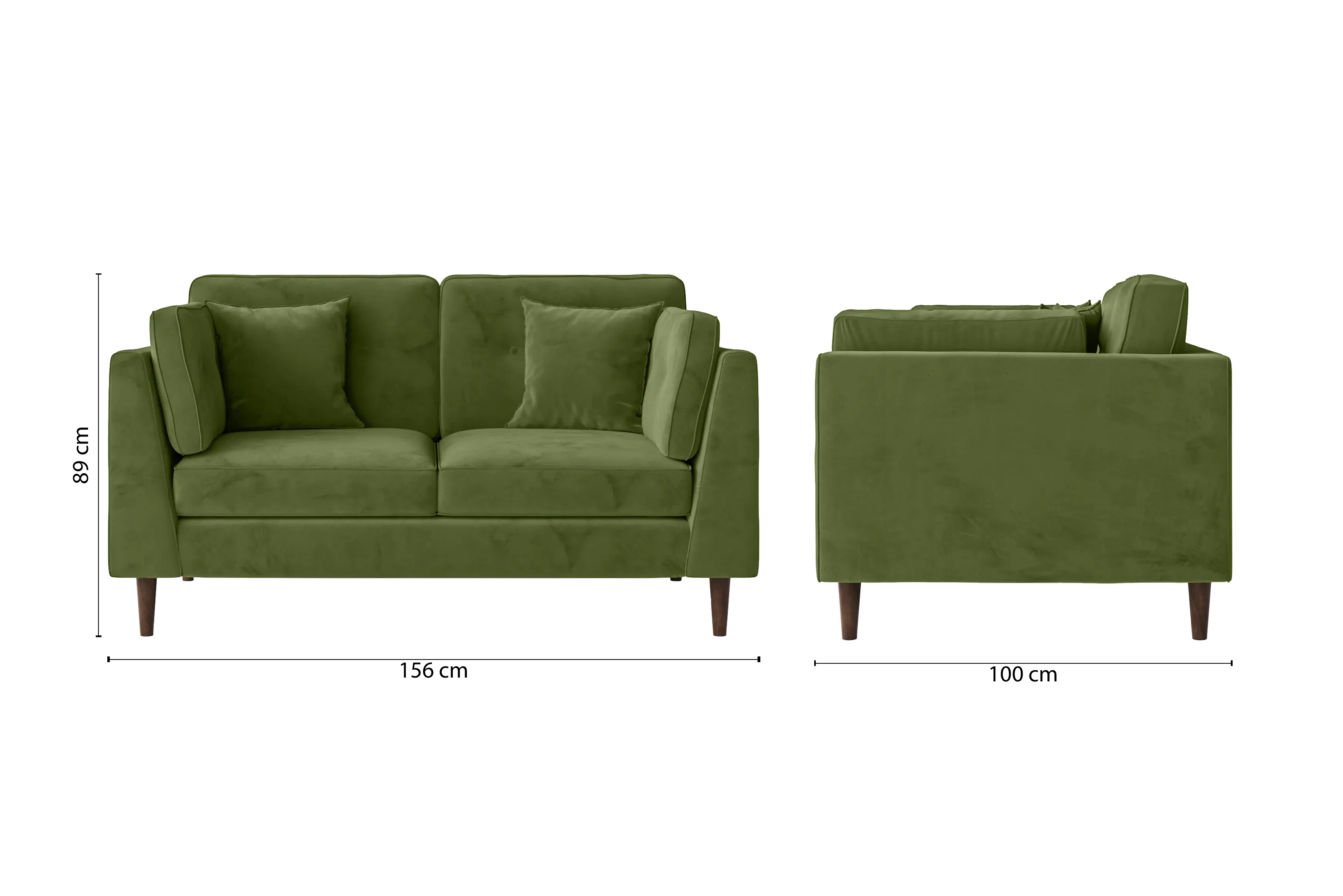 Ragusa 2 Seater Sofa Lime Velvet