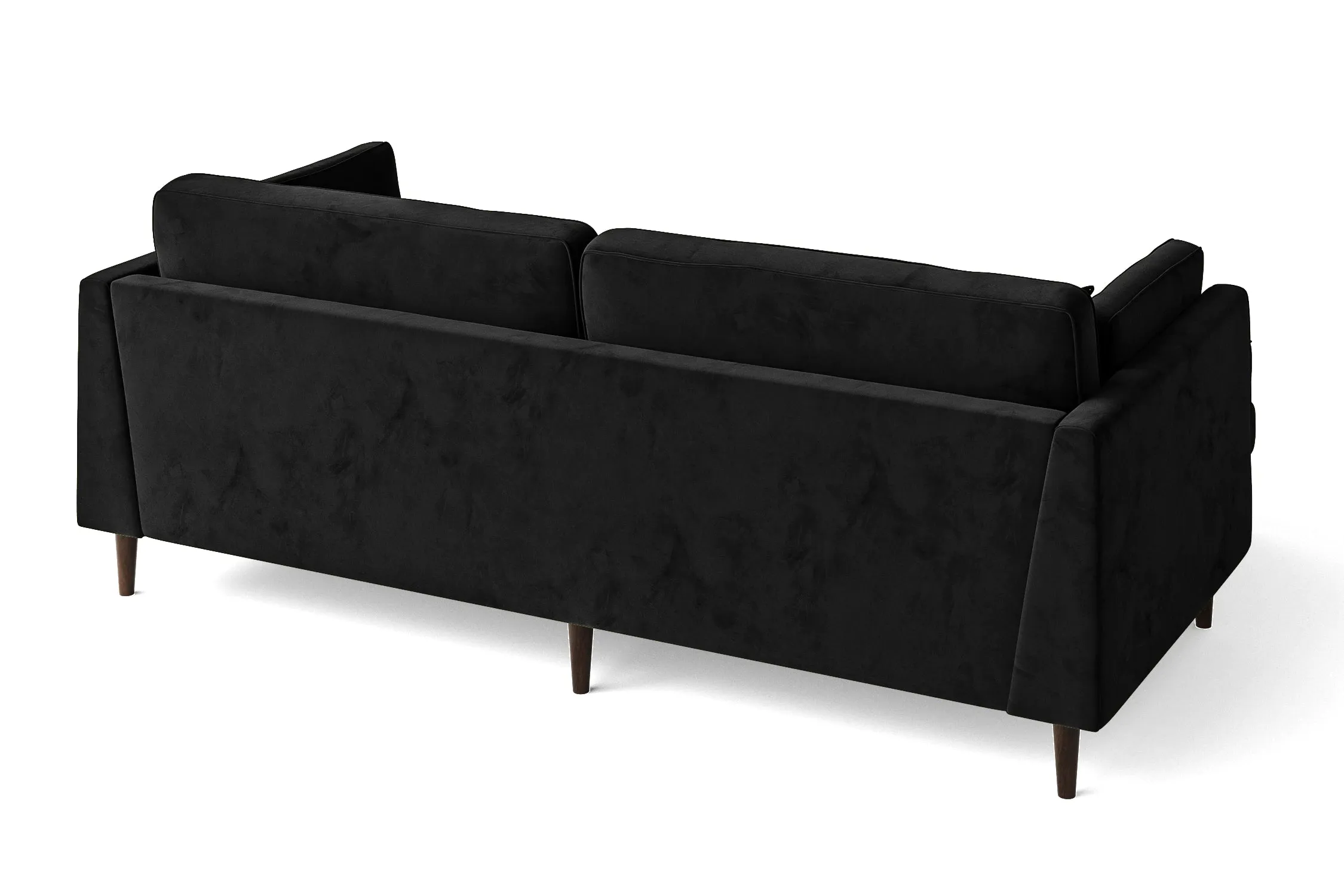 Ragusa 3 Seater Left Hand Facing Chaise Lounge Corner Sofa Black Velvet