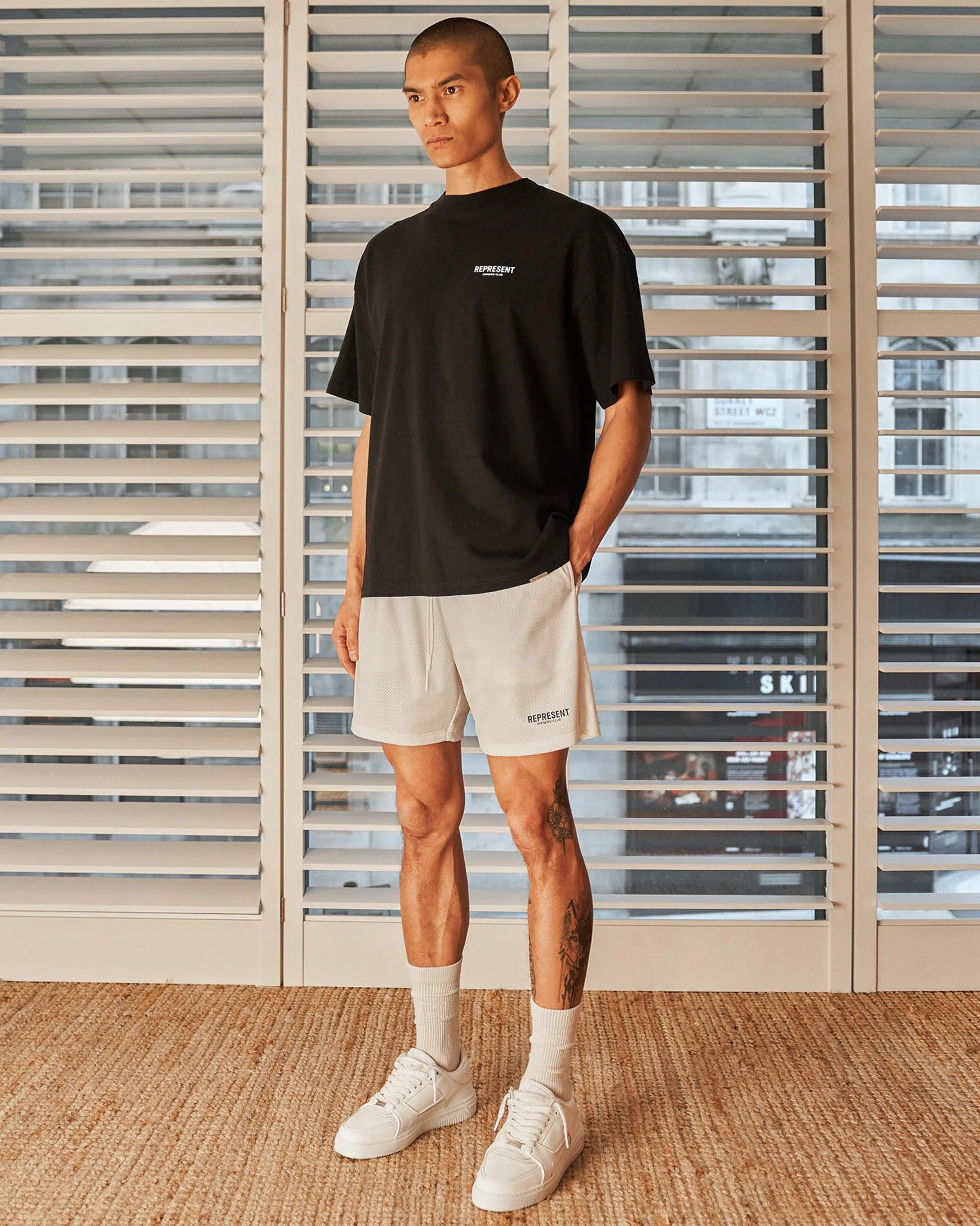 Represent Owners Club Mesh Shorts - Flat White