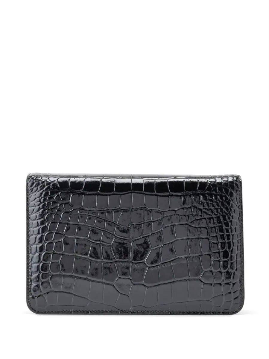 SMALL WHITNEY CROCODILE-EMBOSSED SHOULDER BAG