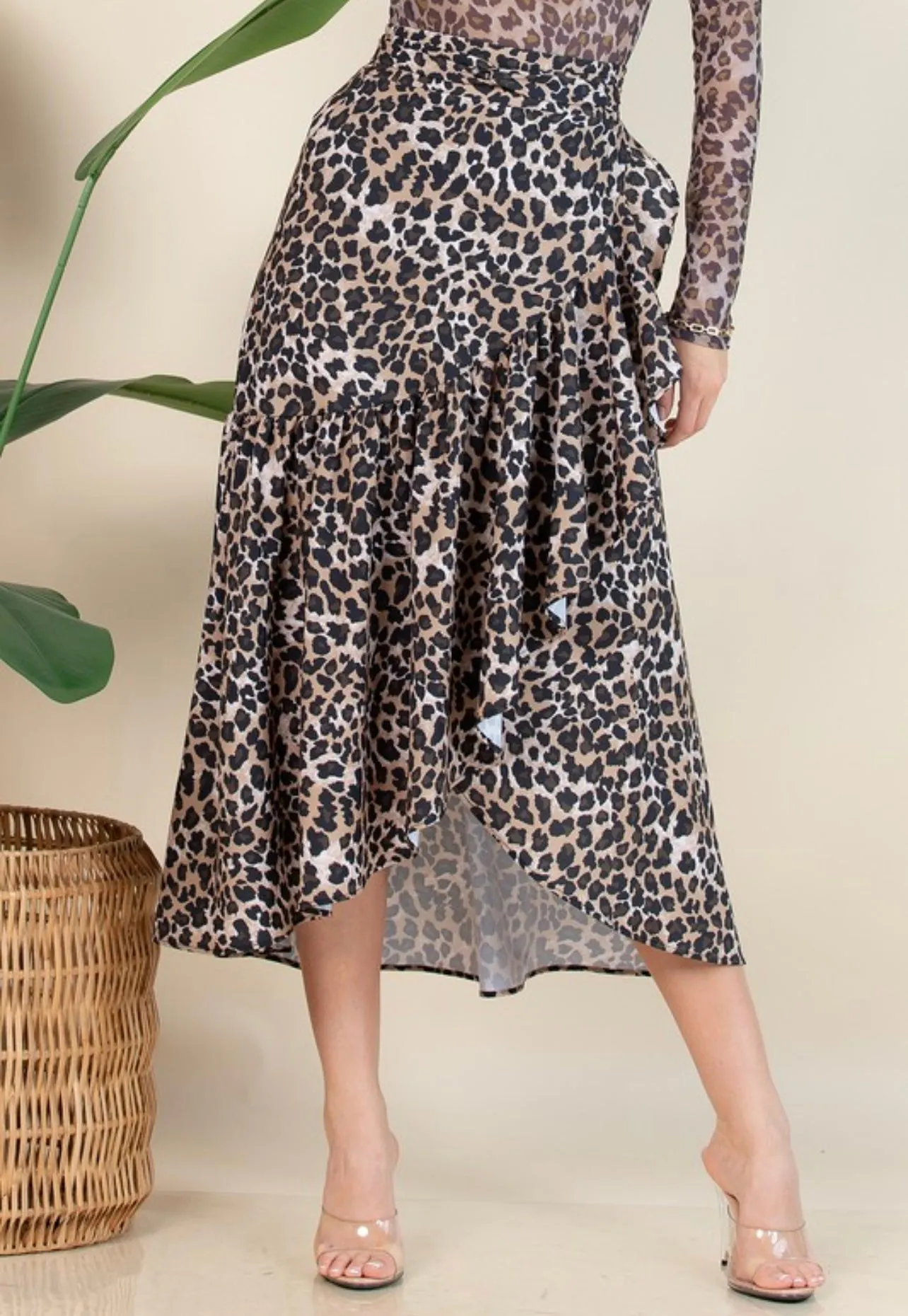 Wrap Around Leopard Skirt