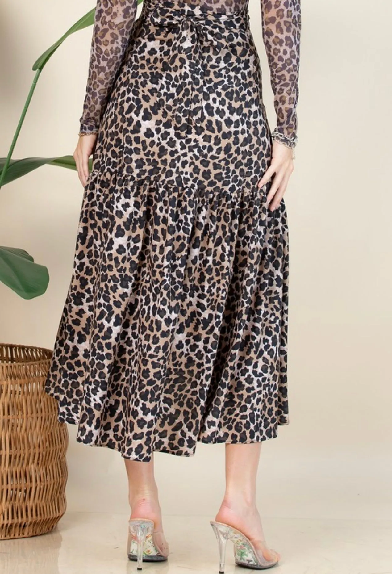 Wrap Around Leopard Skirt